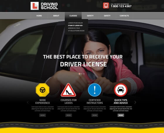 Driving School bootstrap theme