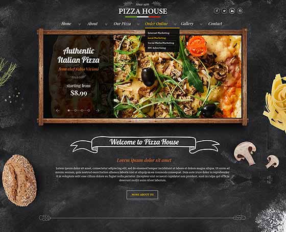 Pizza & beer house - PSD Template
