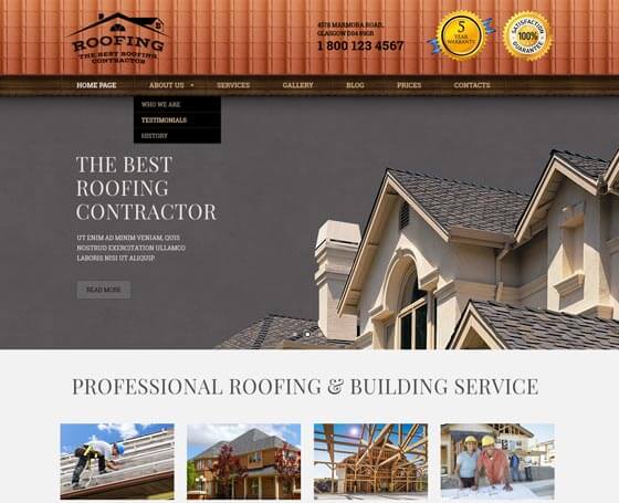 Roofing and Construction WordPress Theme