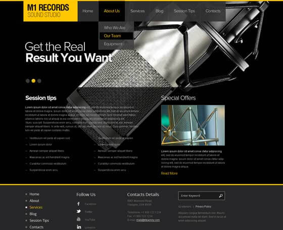 Sound Studio - Free WordPress Theme