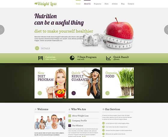Weight loss - free psd template