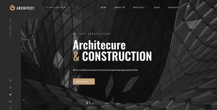 Architect bootstrap 4 template