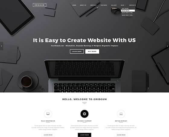 black and white labels WordPress themes