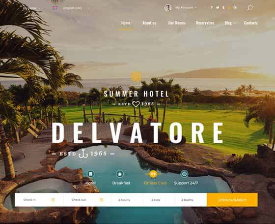 Hotel Delvatore - Bootstrap 4 Template