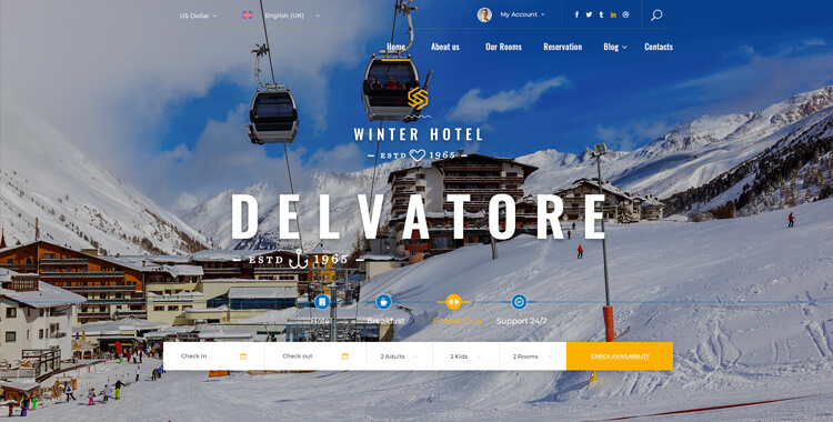 Hotel Delvatore Winter - Bootstrap 4 Theme