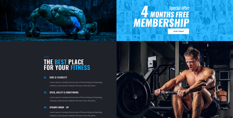 GYM, Fitness club - bootstrap template