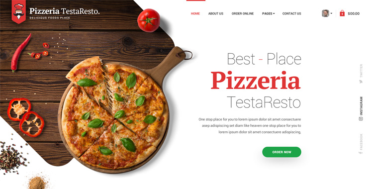 Pizzeria HTML Bootstrap template