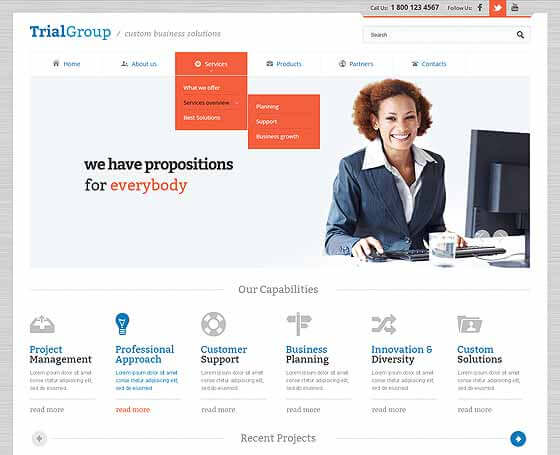 Trial group free bootstrap theme