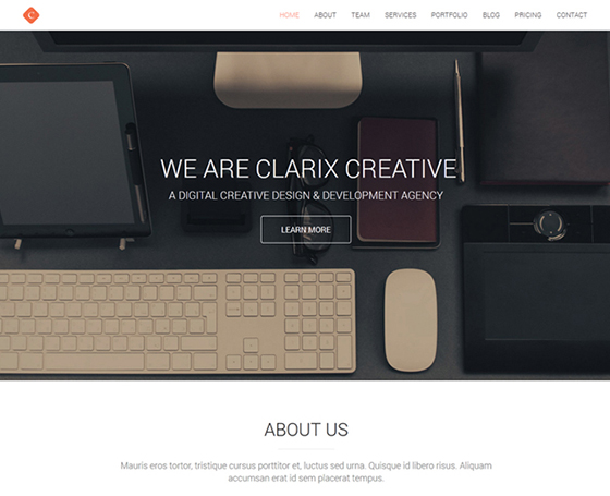 Clarix u2013 Creative Agency One Page