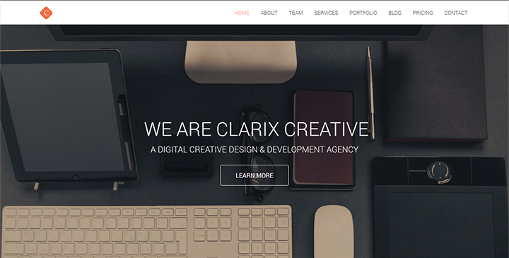 Clarix u2013 Creative Agency One Page HTML5 template