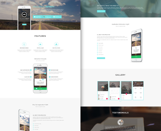 Infinity - Mobile App HTML5 Template