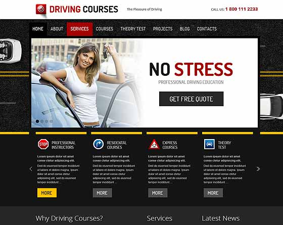 Driving Courses - Wordpress theme