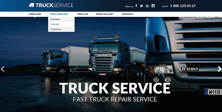 Truck Service Joomla Template