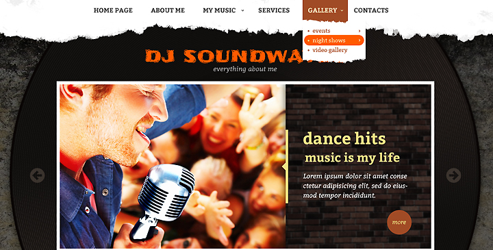 DJ Sound waves free HTML template